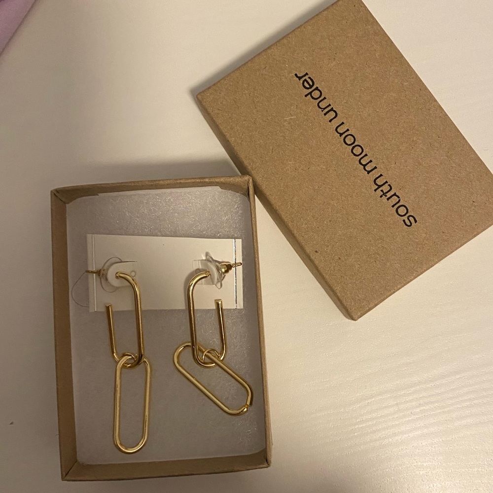 Gold Paper Clip Earrings